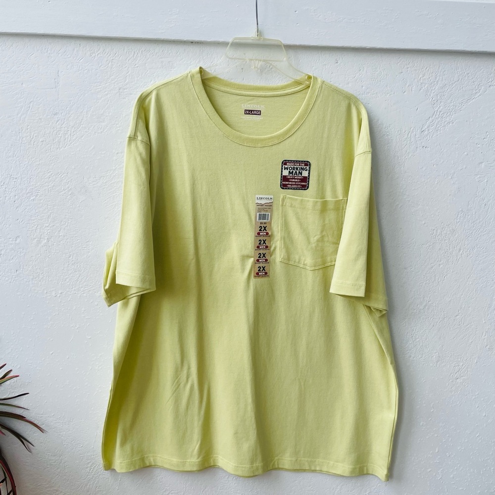 🌿Lincoln Outfitters Made for the Working Man Pocket Tee in Citron